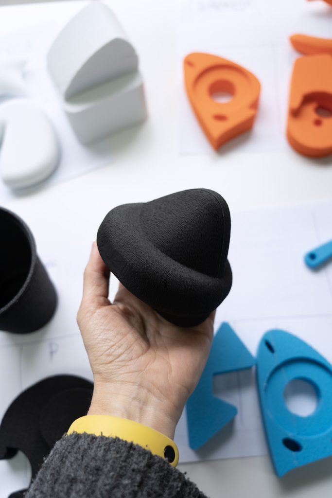 pieza impresa en 3D con textura para un estudio de investigación sobre el lenguaje