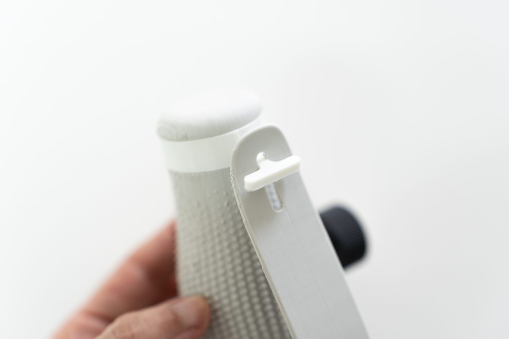 detalle de adaptador de cuchillo impreso en 3D